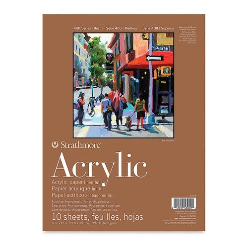 STRATHMORE ACRYLIC PADS 10 SHEETS SR 400 400 GSM 22.9 x 30.5 CM (P430-9-4)