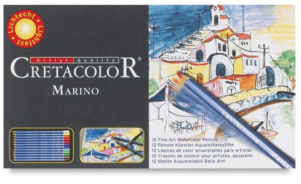 CRETACOLOR MARINO LIGHTFAST WATER COLOUR PENCIL SET OF 12 (240 12)