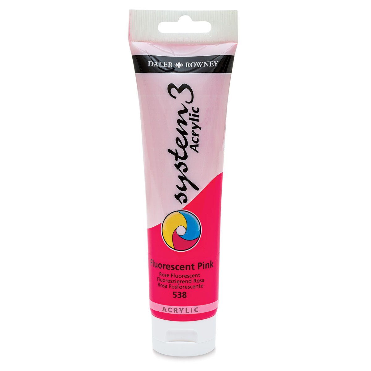 DALER & ROWNEY SYSTEM 3 ACRYLIC 150 ML FLUORESCENT PINK 150538