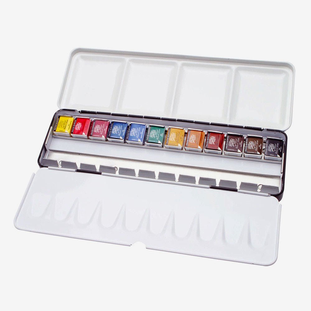 DALER & ROWNEY ARTIST WATER COLOUR PANS 1/2 PANS SET OF 12