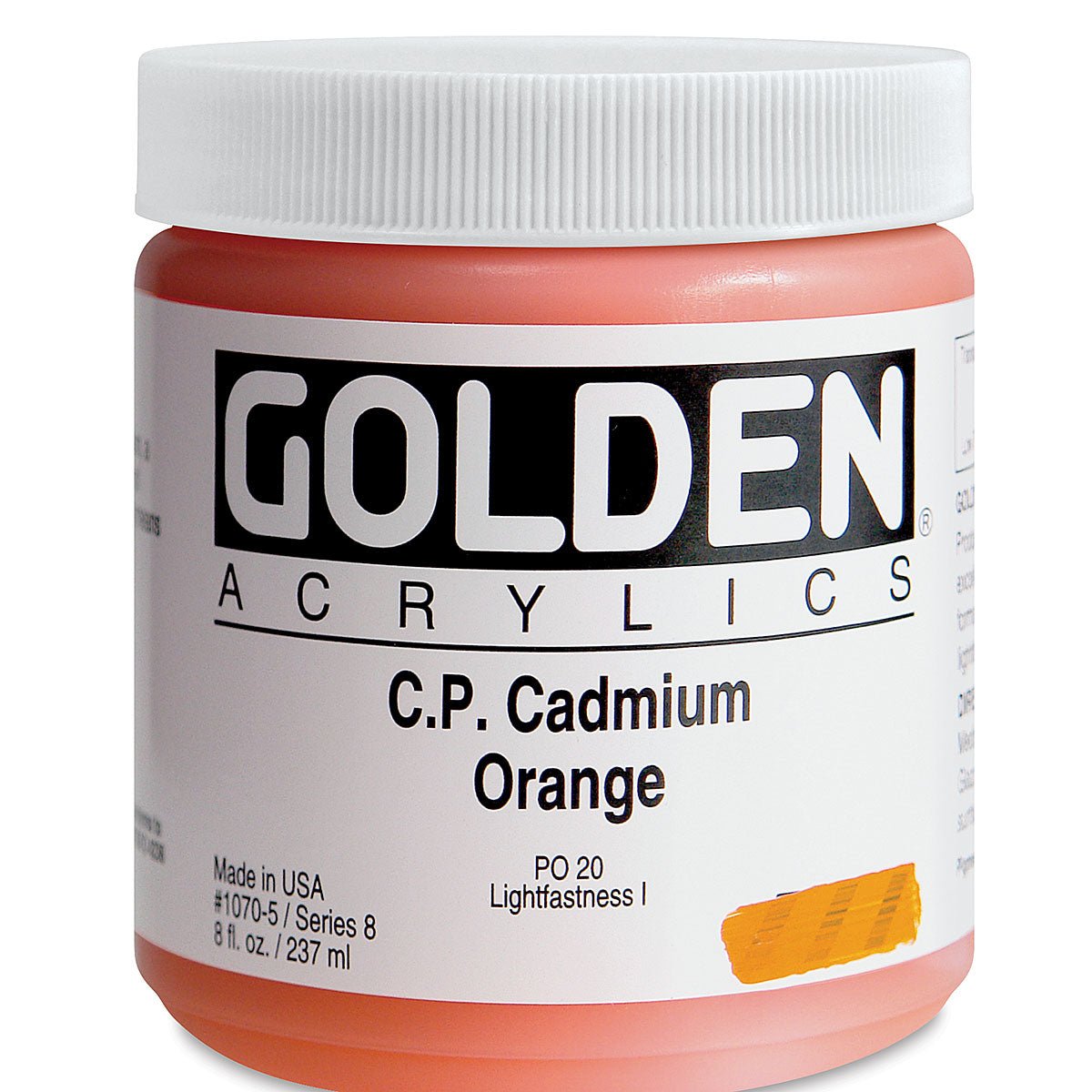 GOLDEN HEAVY BODY ACRYLIC 236 ML SR 8 CADMIUM ORANGE 1070-5 (0001070-5)