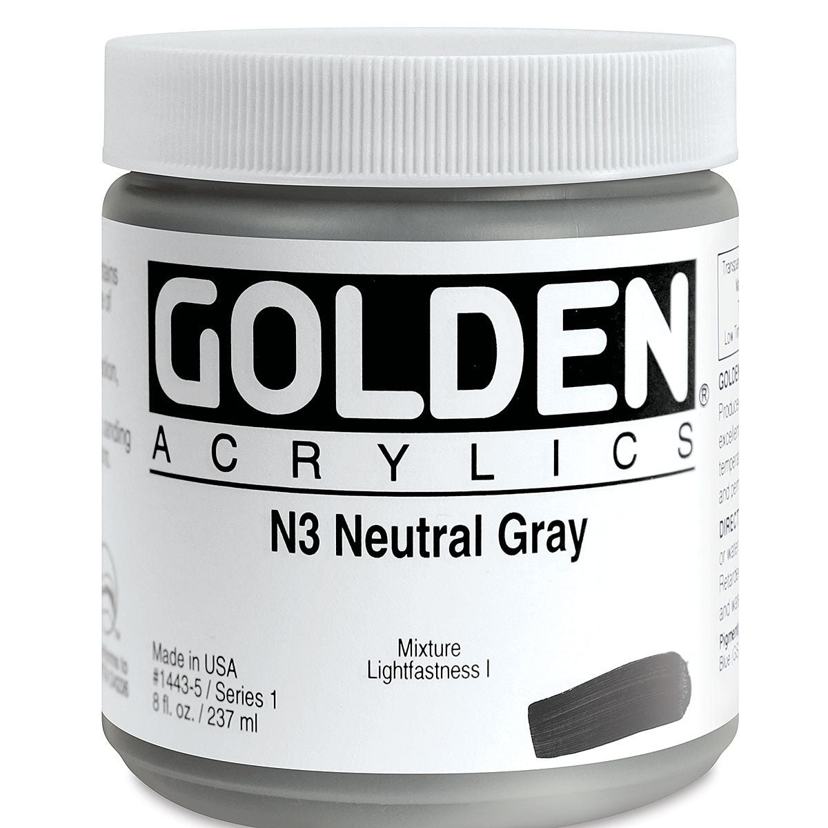 GOLDEN HEAVY BODY ACRYLIC 236 ML SR 1 NEUTRAL GRAY N3 1443-5 (0001443-5)