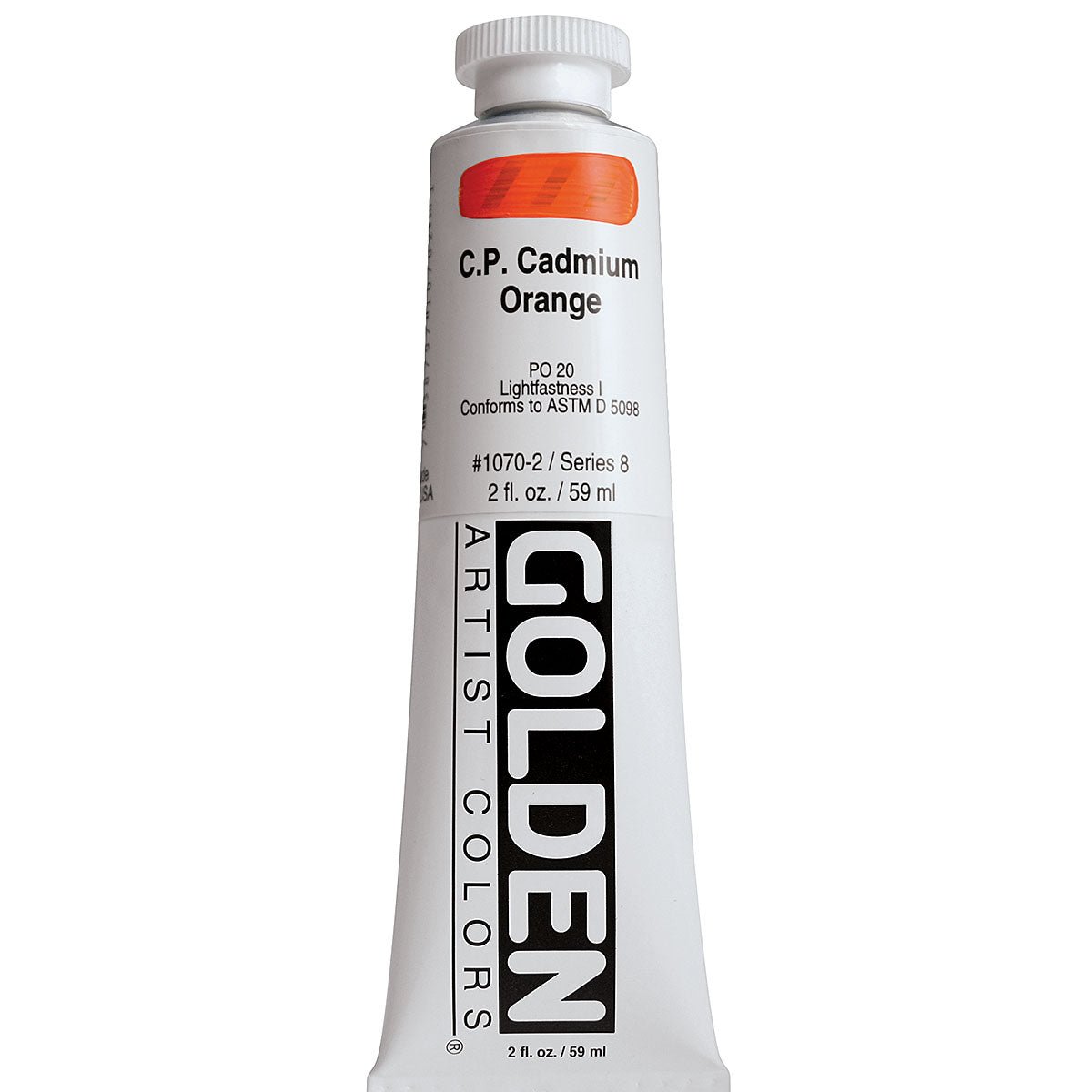 GOLDEN HEAVY BODY ACRYLIC 59 ML SR 8 C.P. CADMIUM ORANGE 1070-2