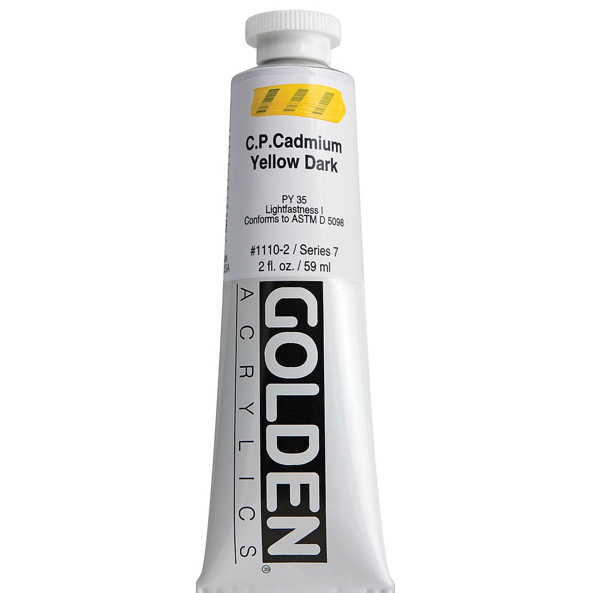 GOLDEN HEAVY BODY ACRYLIC 59 ML SR 7 C.P. CADMIUM YELLOW DARK 1110-2