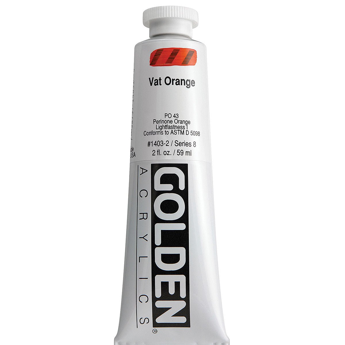 GOLDEN HEAVY BODY ACRYLIC 59 ML SR 8 VAT ORANGE 1403-2