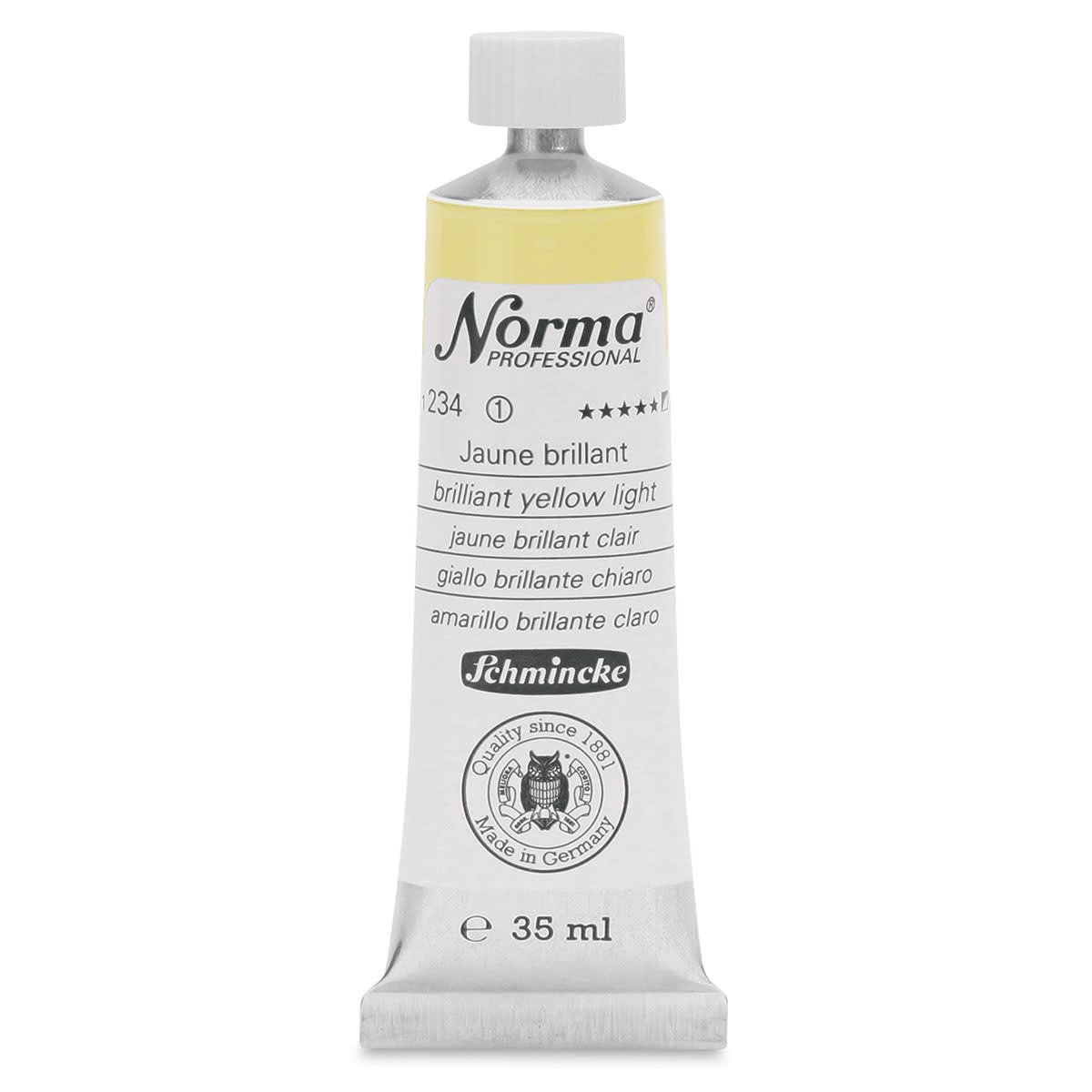 SCHMINCKE NORMA PROFESSIONAL OIL COLOUR 35 ML SR 1 BRILLIANT YELLOW LIGHT (234)