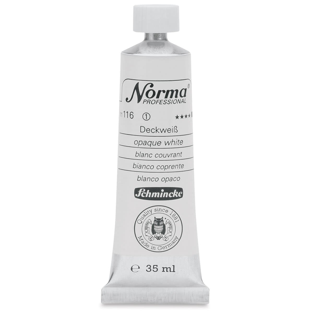 SCHMINCKE NORMA PROFESSIONAL OIL COLOUR 35 ML SR 1 OPAQUE WHITE (116)