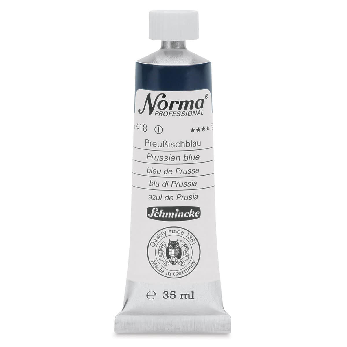 SCHMINCKE NORMA PROFESSIONAL OIL COLOUR 35 ML SR 1 PRUSSIAN BLUE (418)