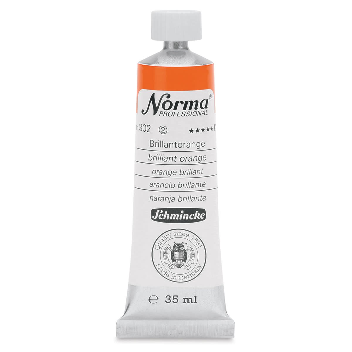 SCHMINCKE NORMA PROFESSIONAL OIL COLOUR 35 ML SR 2 BRILLIANT ORANGE (302)