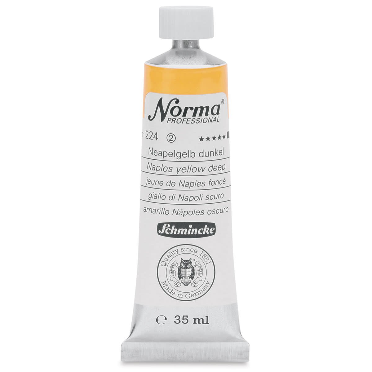 SCHMINCKE NORMA PROFESSIONAL OIL COLOUR 35 ML SR 2 NAPLES YELLOW DEEP (224)