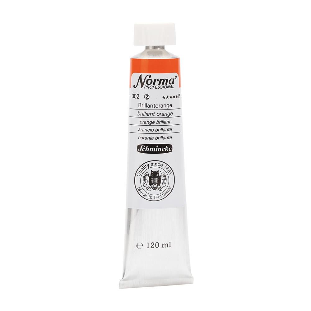 SCHMINCKE NORMA PROFESSIONAL OIL COLOUR 120 ML SR 2 BRILLIANT ORANGE (302)