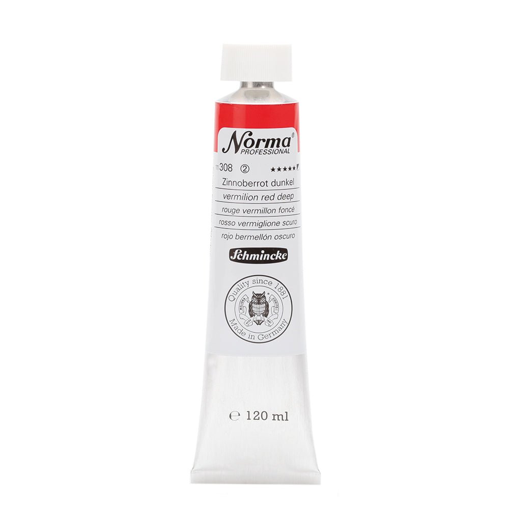 SCHMINCKE NORMA PROFESSIONAL OIL COLOUR 120 ML SR 2 VERMILION RED DEEP (308)