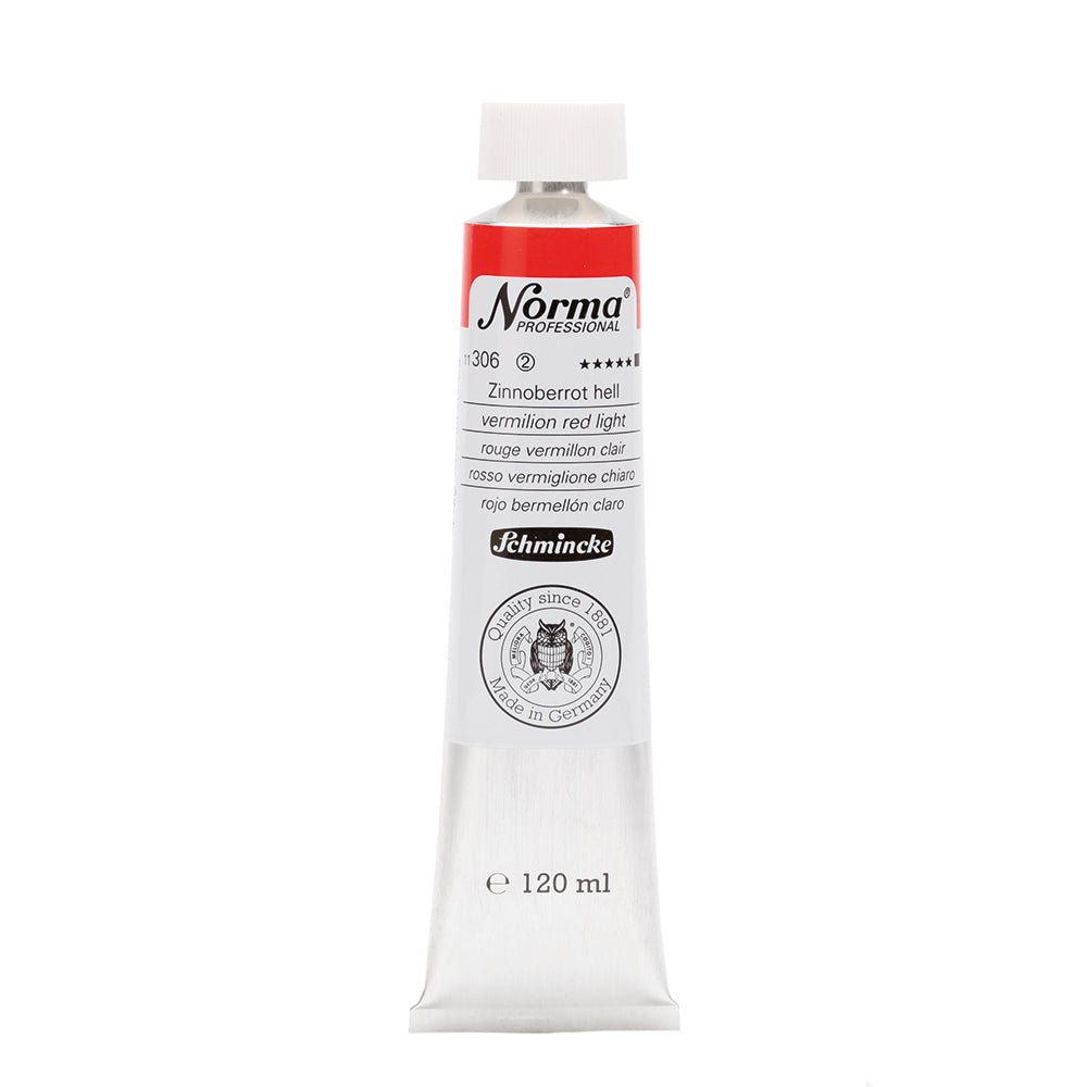 SCHMINCKE NORMA PROFESSIONAL OIL COLOUR 120 ML SR 2 VERMILION RED LIGHT (306)