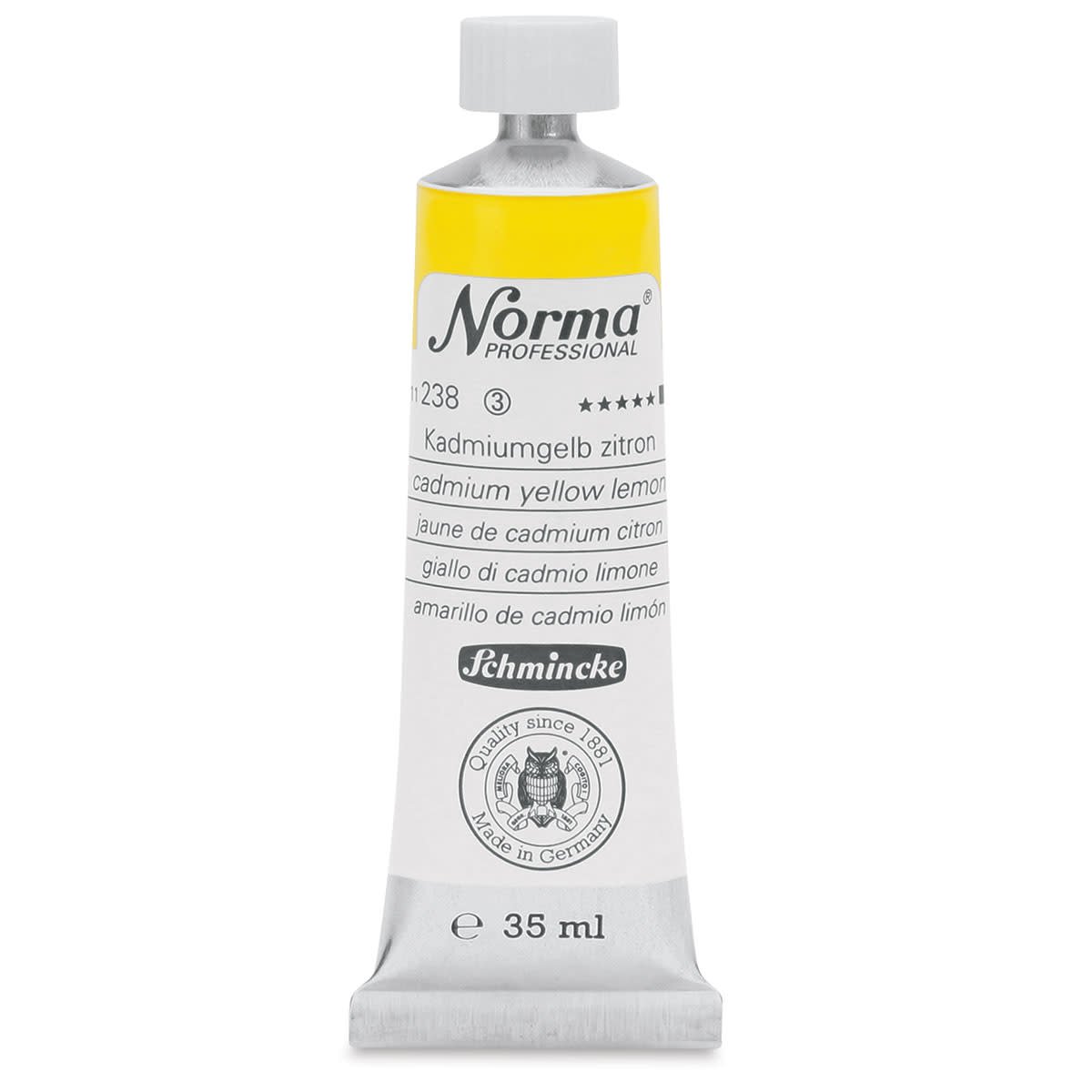 SCHMINCKE NORMA PROFESSIONAL OIL COLOUR 35 ML SR 3 CADMIUM YELLOW LEMON (238)