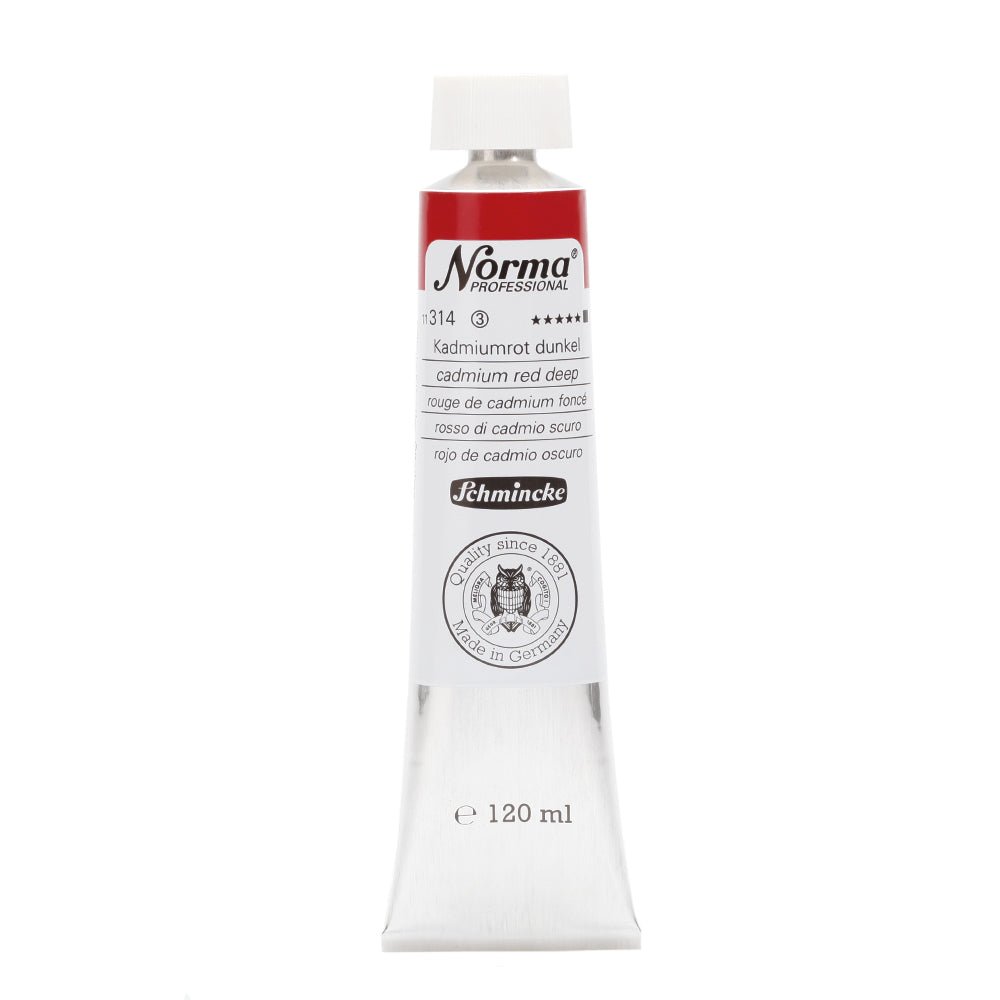 SCHMINCKE NORMA PROFESSIONAL OIL COLOUR 120 ML SR 3 CADMIUM RED DEEP (314)