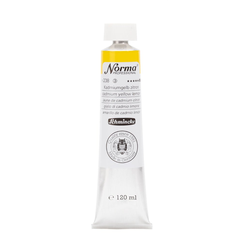 SCHMINCKE NORMA PROFESSIONAL OIL COLOUR 120 ML SR 3 CADMIUM YELLOW LEMON (238)