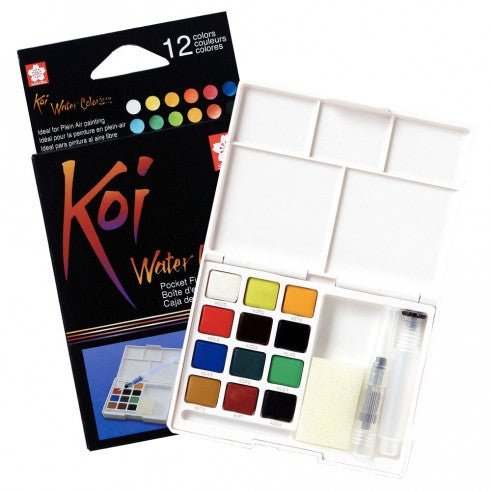 SAKURA KOI WATER COLOUR CAKES  SET OF 12 (XNCW-12N)