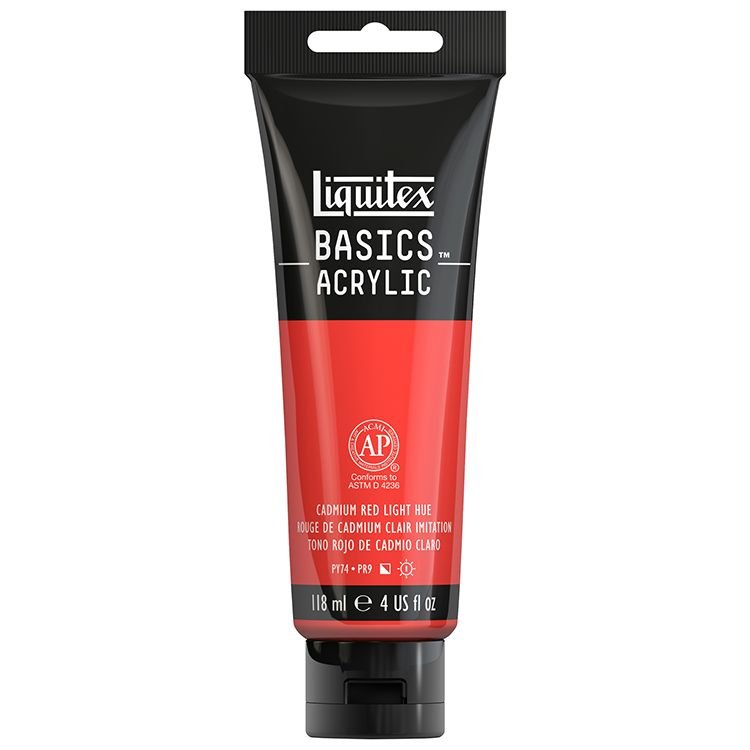 LIQUITEX BASICS ACRYLIC 118 ML CAD RED LIGHT HUE 6510