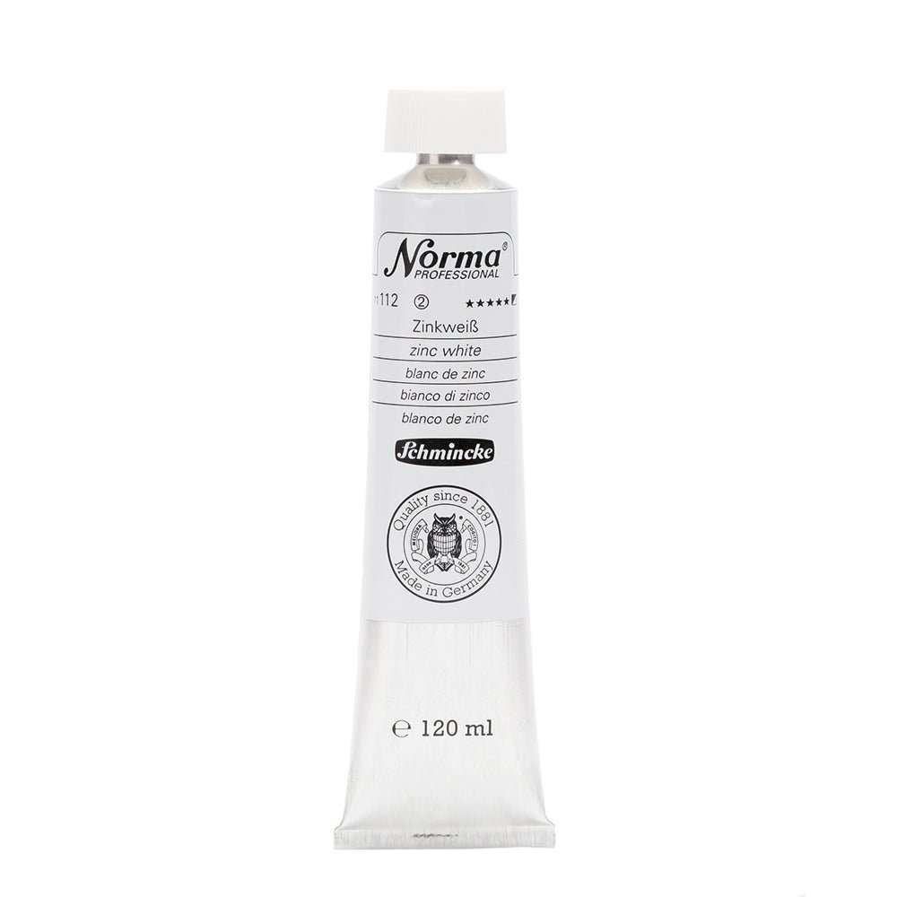 SCHMINCKE NORMA PROFESSIONAL OIL COLOUR 120 ML SR 2 ZINC WHITE (112)