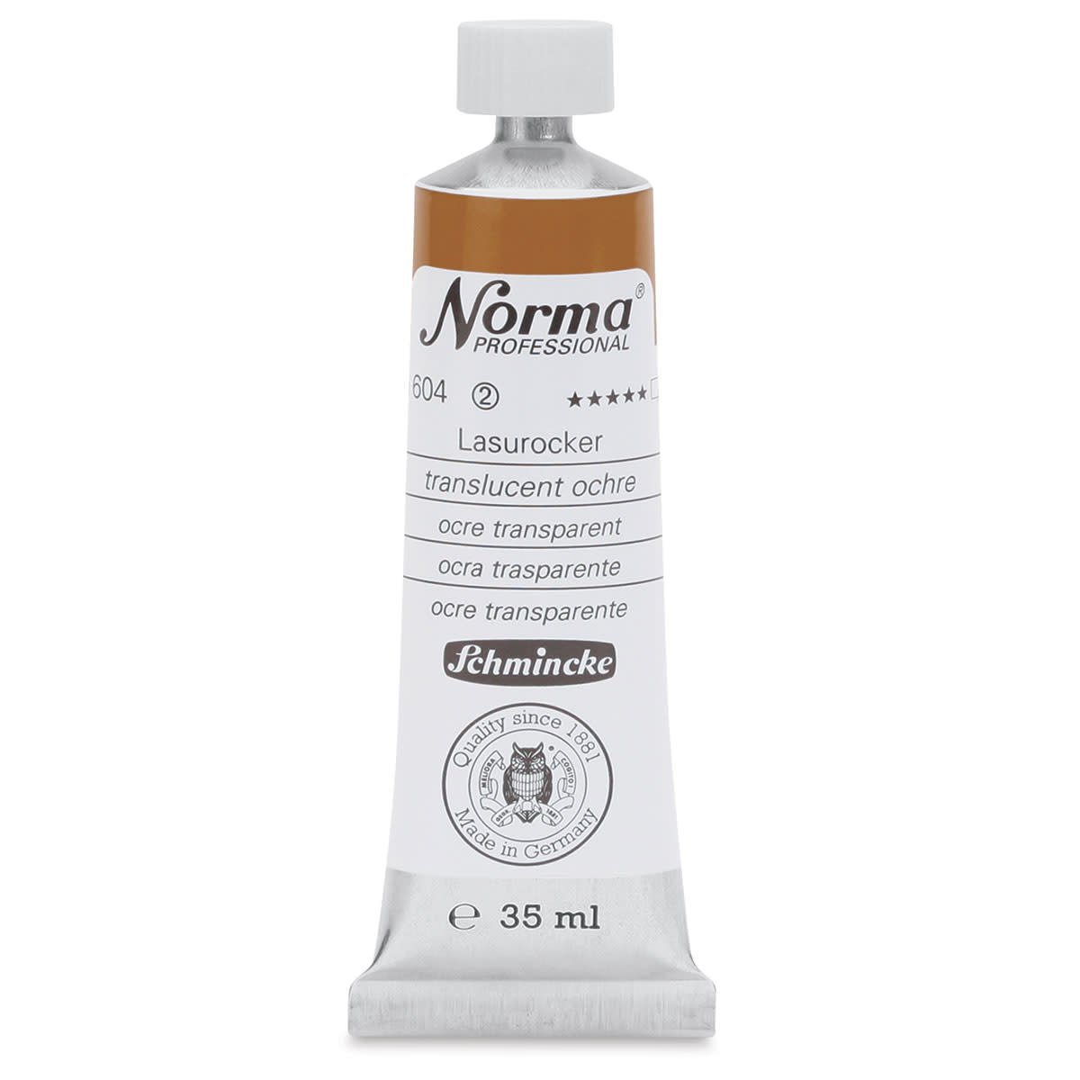 SCHMINCKE NORMA PROFESSIONAL OIL COLOUR 35 ML SR 2 TRANCULENT OCHRE (604)