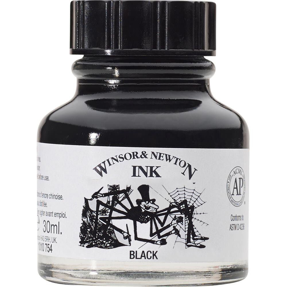 WINSOR & NEWTON DRAWING INK 1010030 BLACK 30ML