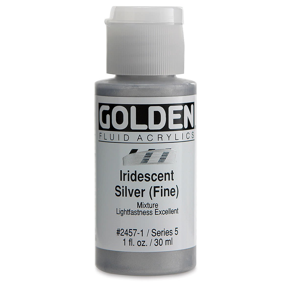GOLDEN FLUID ACRYLIC 30 ML SR 5 IRISDISCENT SILVER FINE 0002457-1