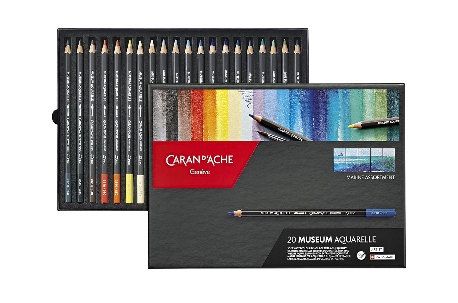 CARAN DACHE MUSUEM AQUARELLE COLOUR PENCIL SET OF 20 (3510)