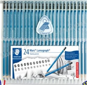 STAEDTLER MARS LUMOGRAPH DRAWING PENCIL SET OF 24 (100TB24)