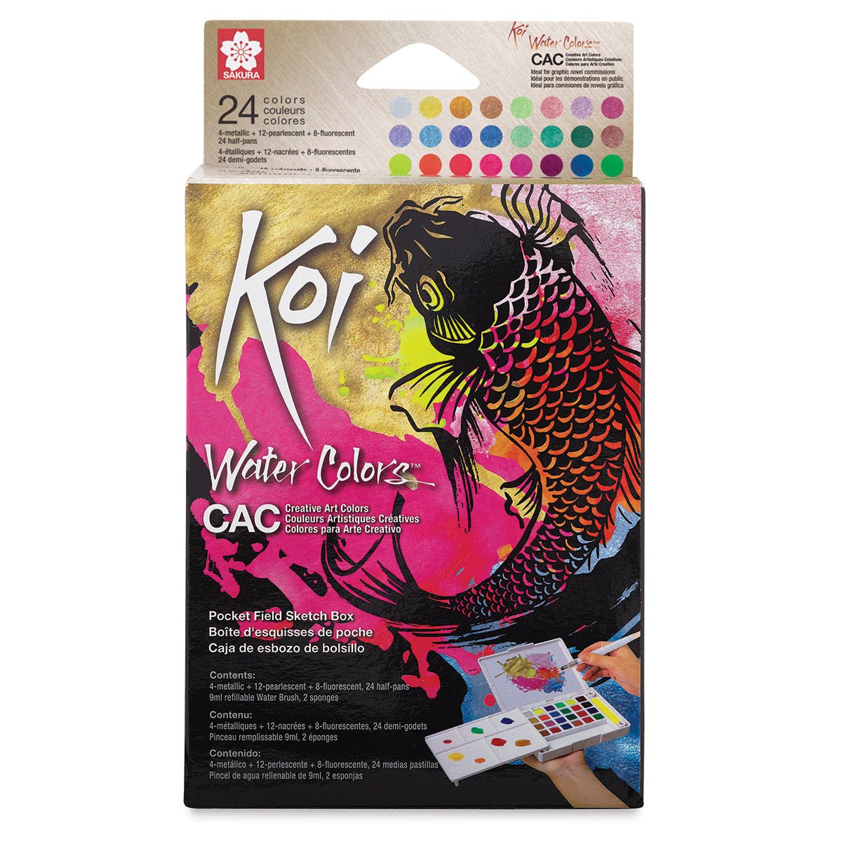 SAKURA KOI WATER COLOUR CAKES SET OF 24 (XNCW-24MPN)