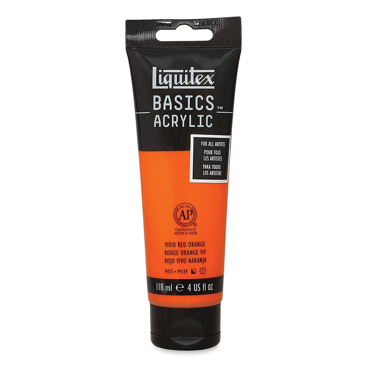 LIQUITEX BASICS ACRYLIC 118 ML VIVID RED ORANGE (620)