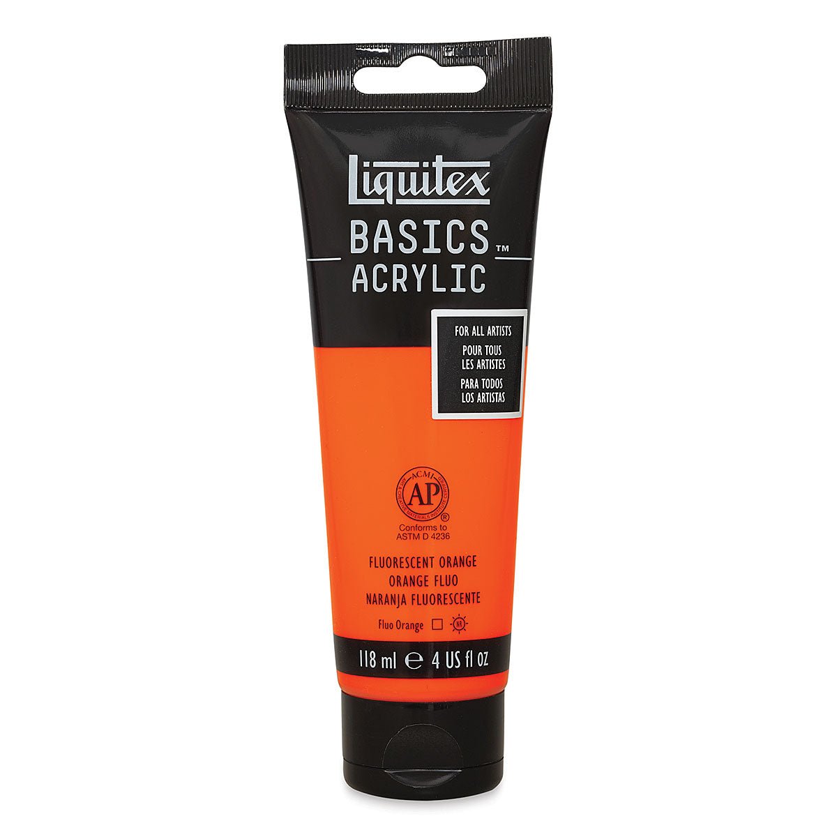 LIQUITEX BASICS ACRYLIC 118 ML FLUORESCENT ORANGE 6982