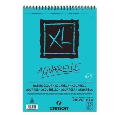 CANSON XL W/C ALBUMS SPIRAL COLD PRESSED 30 SHEETS 300 GSM 25% COTTON A4 (400039170)