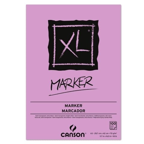 CANSON XL MARKER PAD 1SG V WHITE V-SMOOTH 100 SHEETS 70 GSM A3 (200297237)
