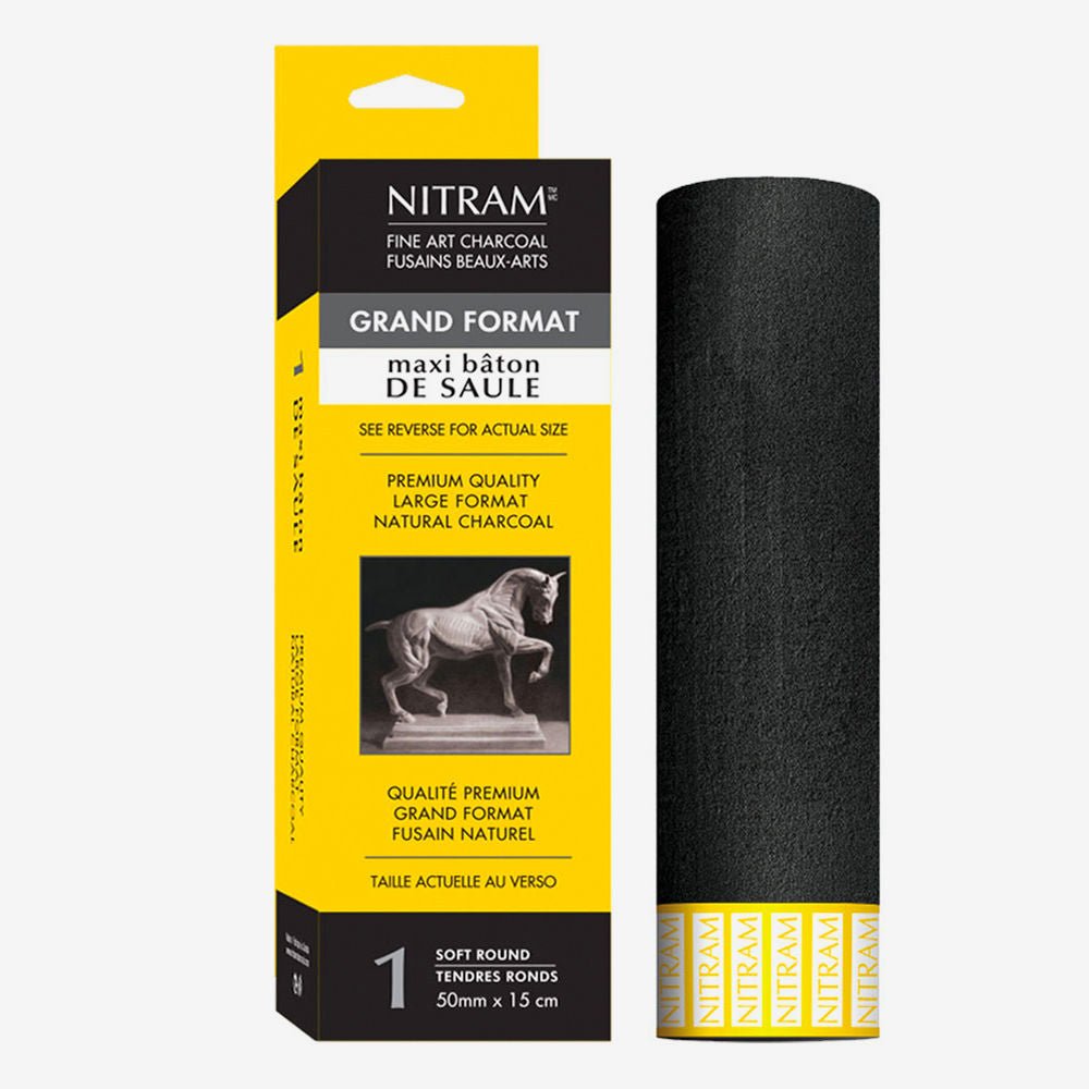NITRAM CHARCOAL STICK SOFT ROUND 50MM