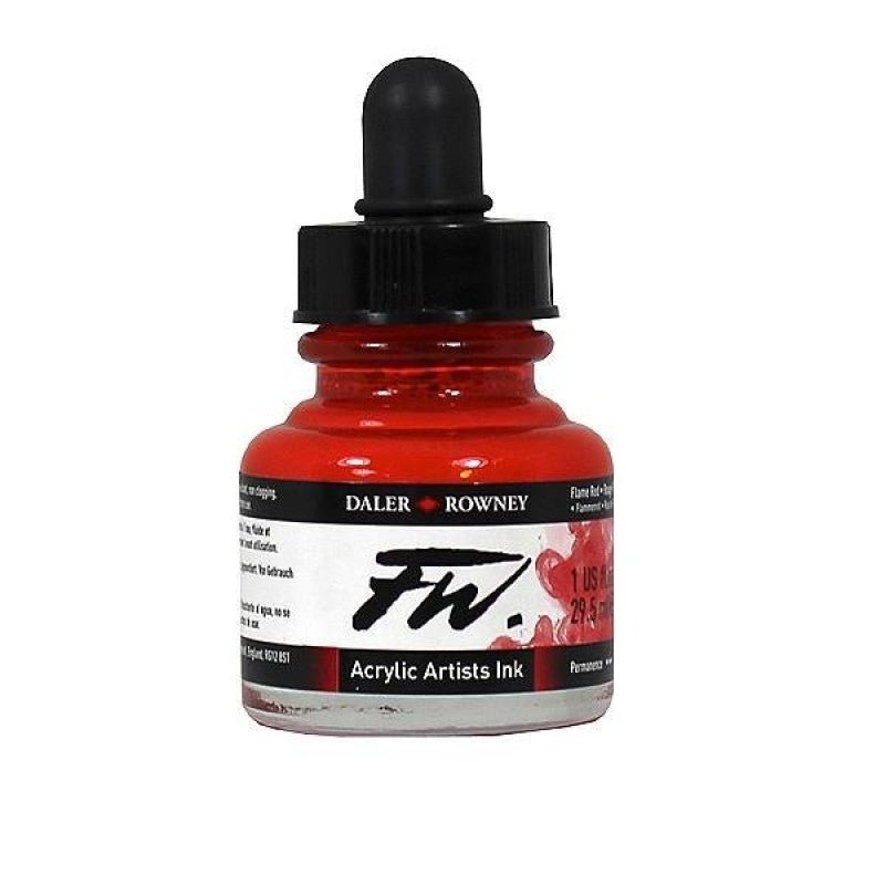 DALER & ROWNEY FW ACRYLIC INK 29.5 ML FLAME RED 160029517