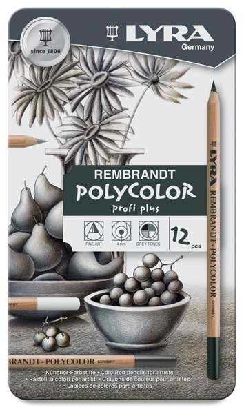 LYRA REMBRNDT POLYCOLOR PENCILS GREY TONES SET OF 12 (2001122)