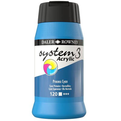 DALER & ROWNEY SYSTEM 3 ACRYLIC 500 ML PROCESS CYAN 500120