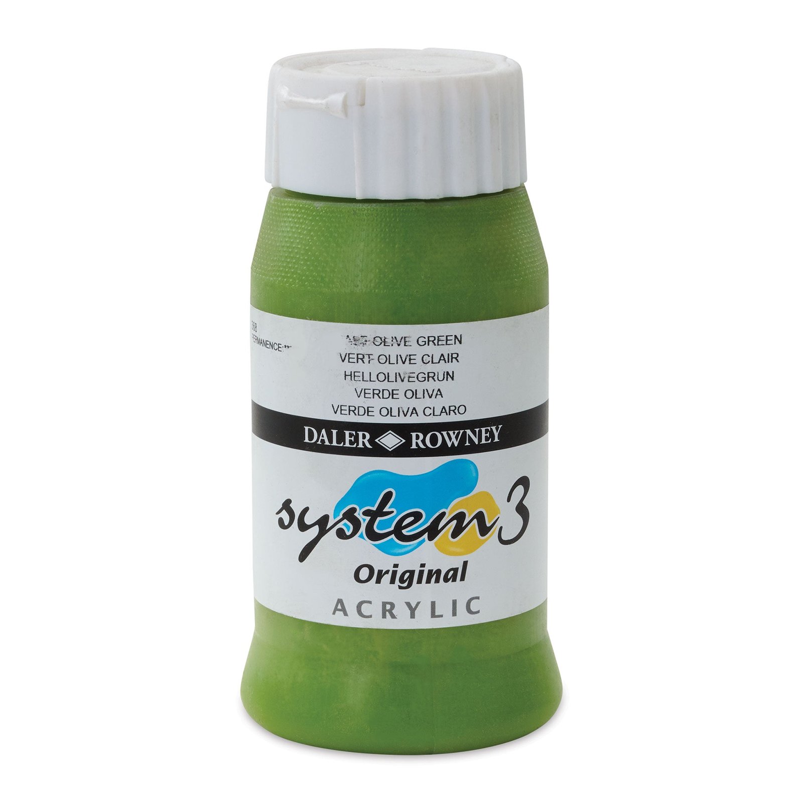 DALER & ROWNEY SYSTEM 3 ACRYLIC 500 ML PAL OLIVE GREEN 500368