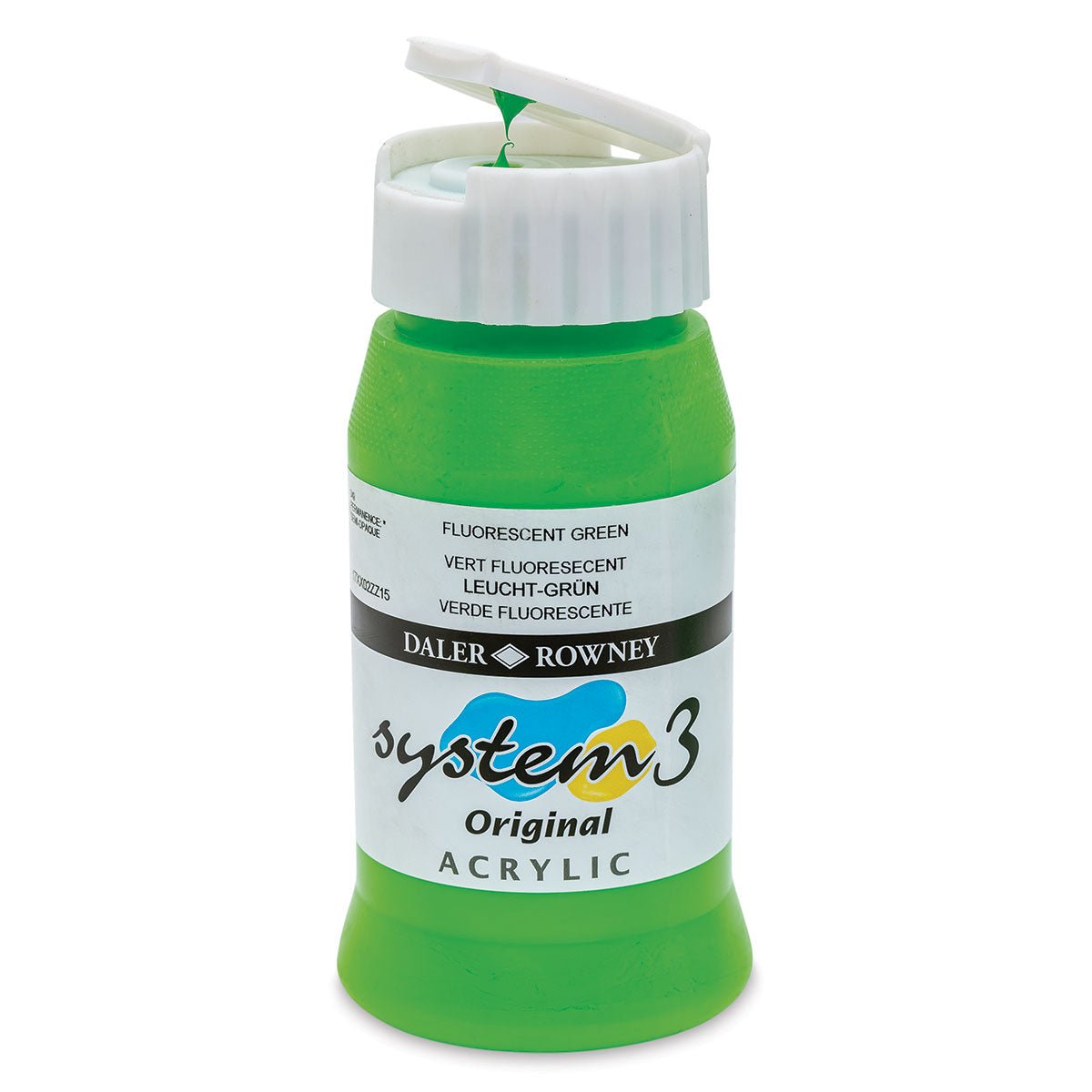 DALER & ROWNEY SYSTEM 3 ACRYLIC 500 ML FLUORO GREEN 500349