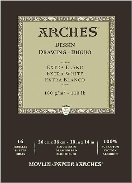 ARCHES DRAWING PAD 16 SHEETS 180G 10" X 14"