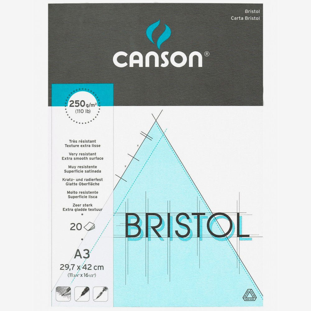 CANSON BRISTOL PADS 1SG SMOOTH 250 GSM A3