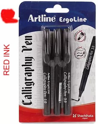 ARTLINE CALLIGRAPHY PEN RED SET OF 3 (EK-240N/3W)