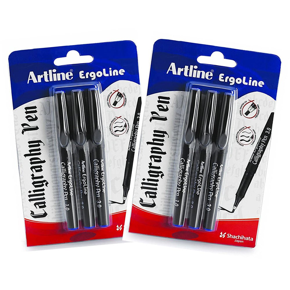 ARTLINE CALLIGRAPHY PEN BLACK SET OF 3 (EK-240N/3W)