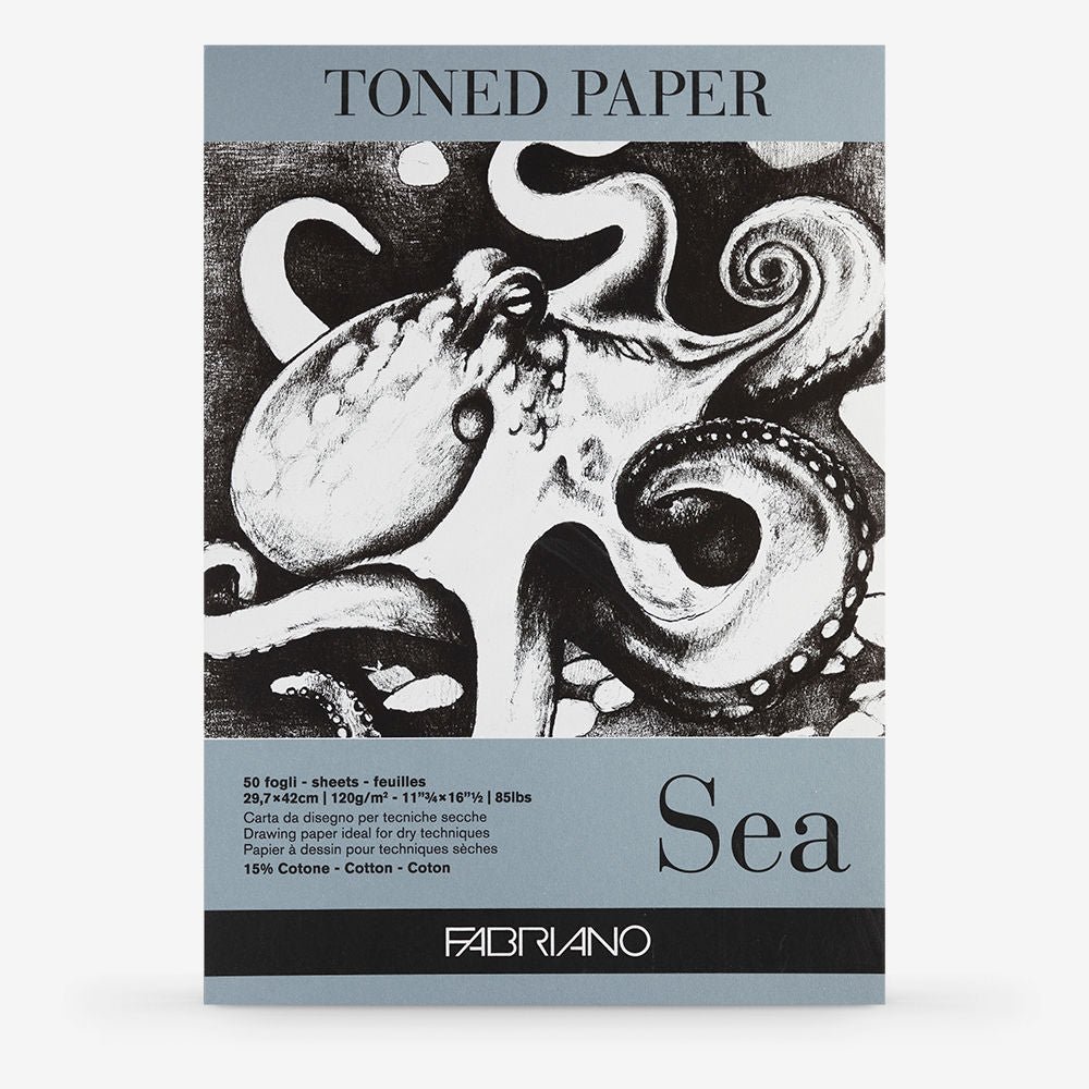 FABRIANO SKETCHING TONED PAPER PAD SEA 50 SHEETS 120 GSM 29.7 x 42 CM (19100513)