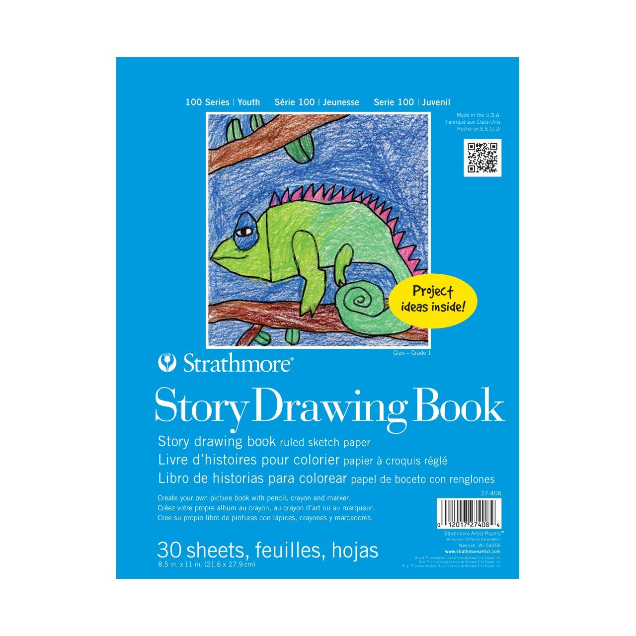 STRATHMORE PADS FOR AGES 5 AND UP STORY DRAWING BOOK 30 SHEETS SR 100  21.6 x 27.9 CM (P27-408-1)