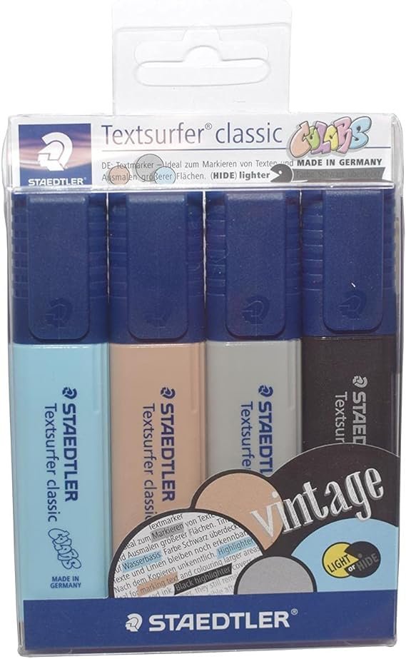 STAEDTLER HIGHLIGHTER PEN PASTEL VINTAGE SHADE SET OF 4 (364CWP4)
