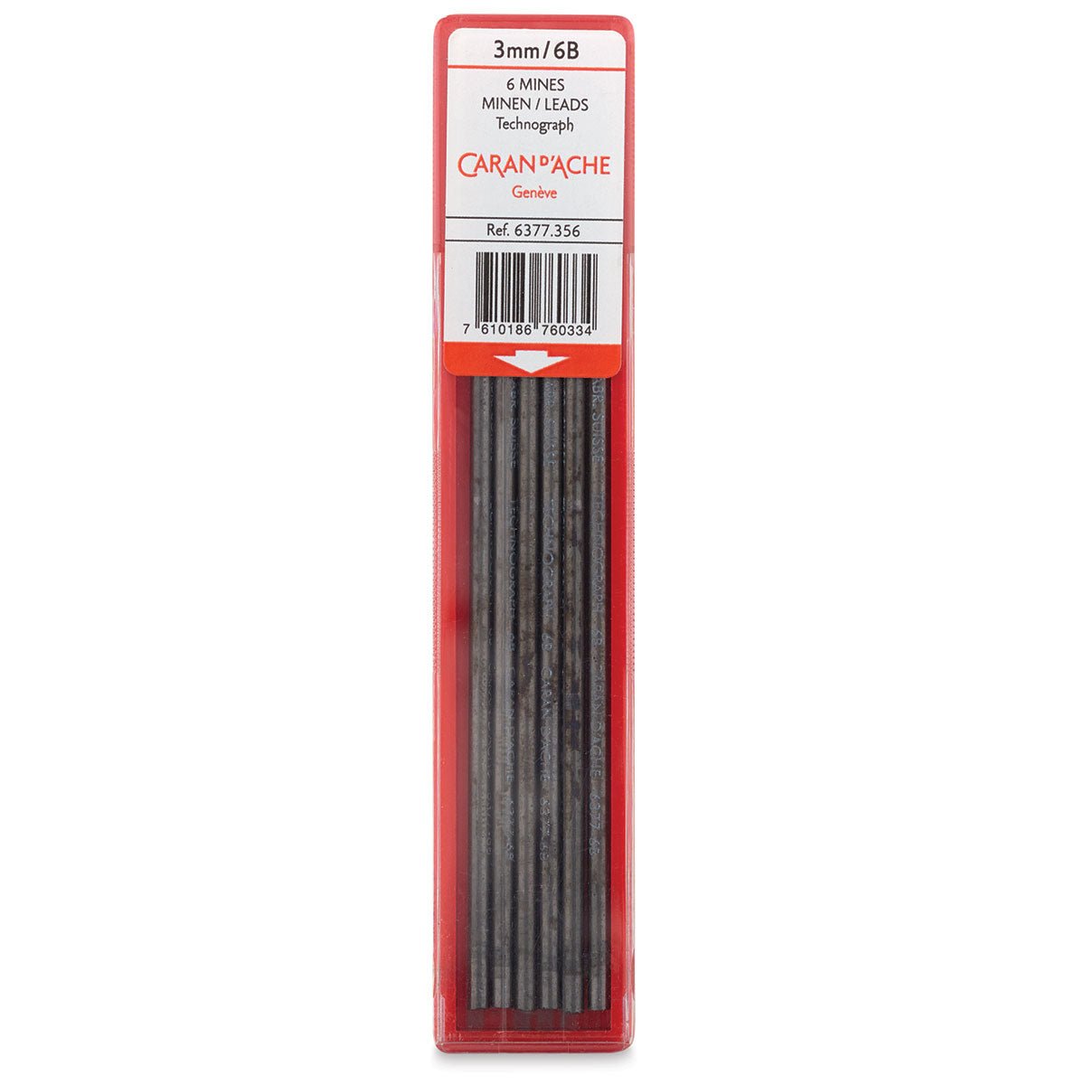 CARAN DACHE LEADS 3.0MM 6B PACK OF 6