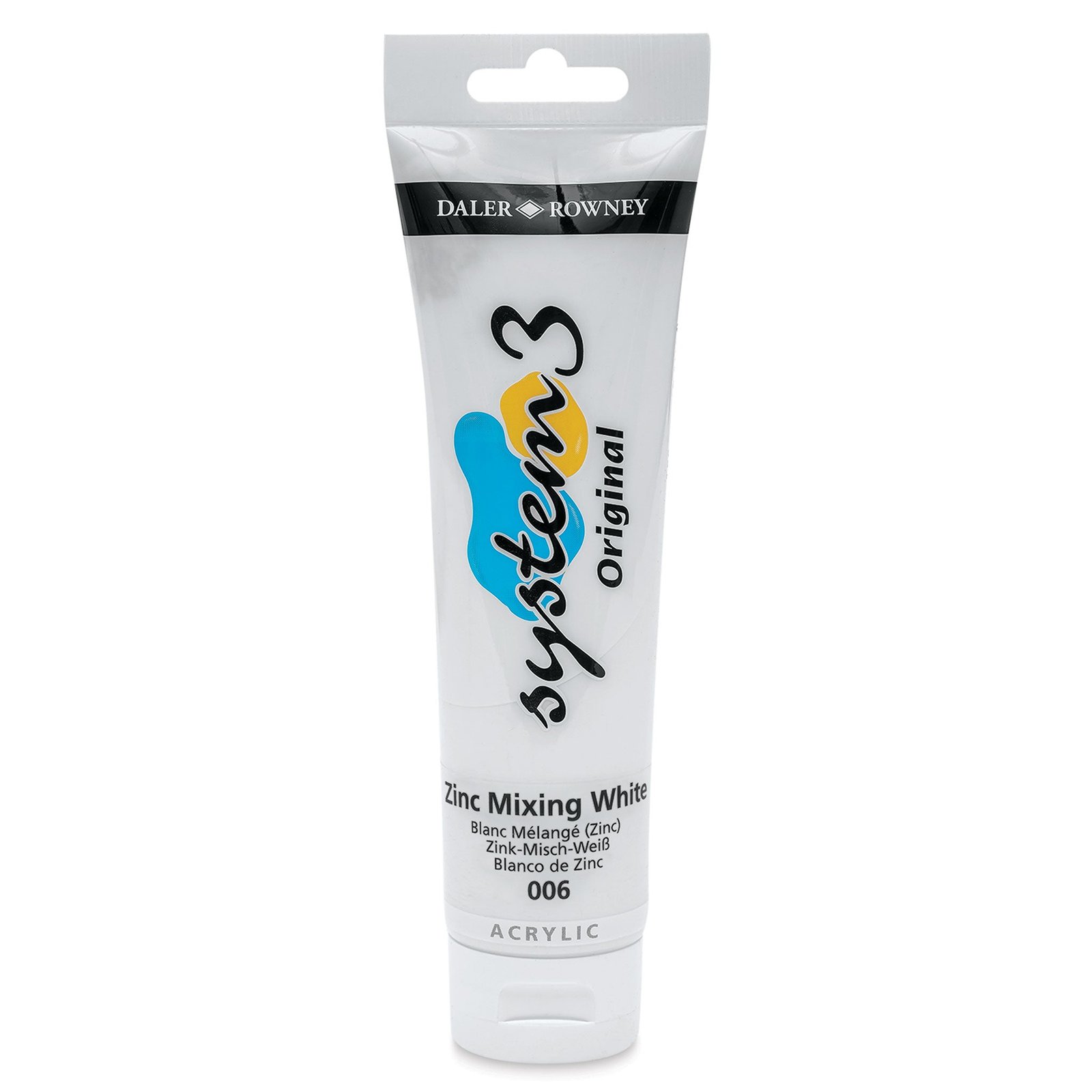 DALER & ROWNEY SYSTEM 3 ACRYLIC 150 ML ZINC MIX WHITE 150006
