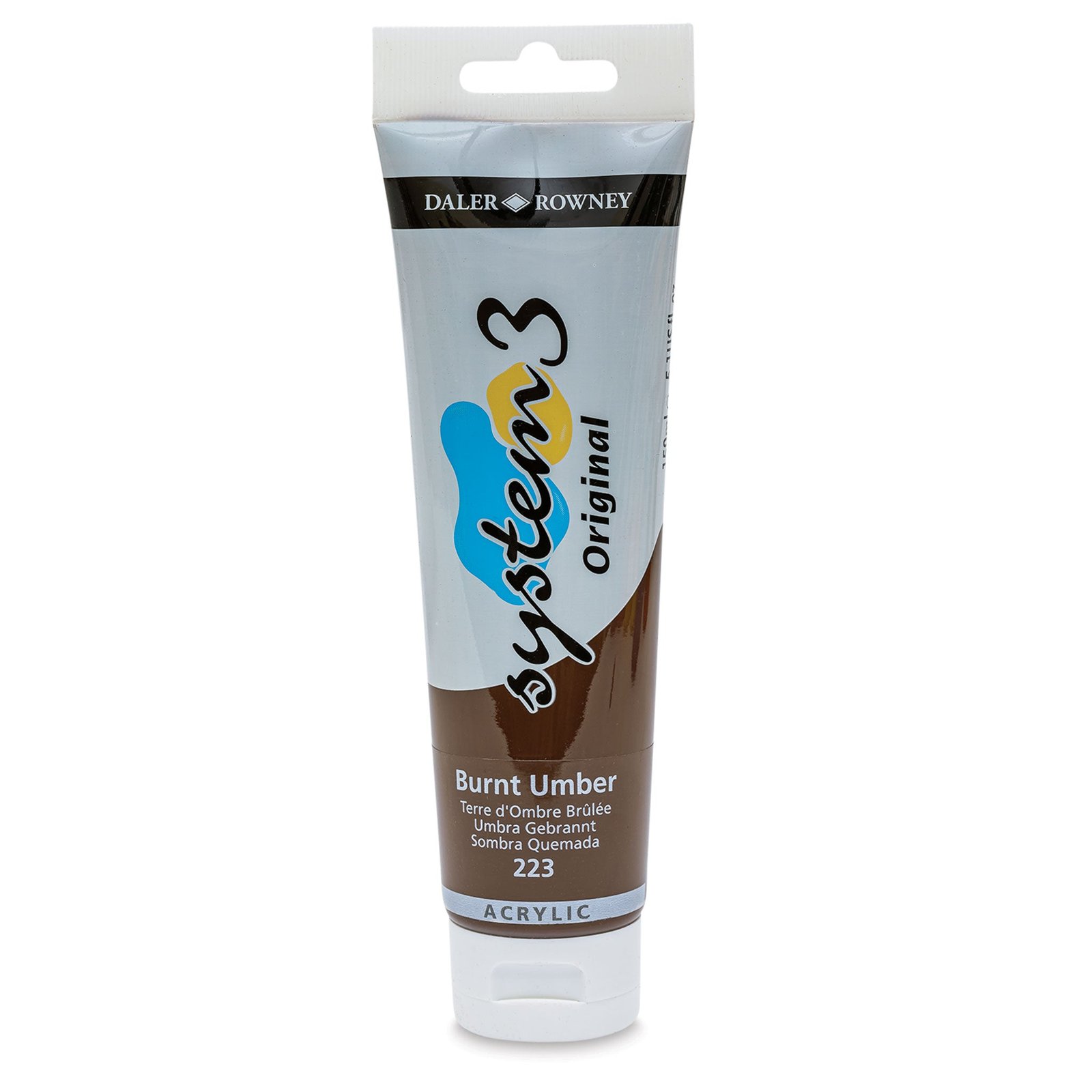 DALER & ROWNEY SYSTEM 3 ACRYLIC 150 ML BURNT UMBER 150223