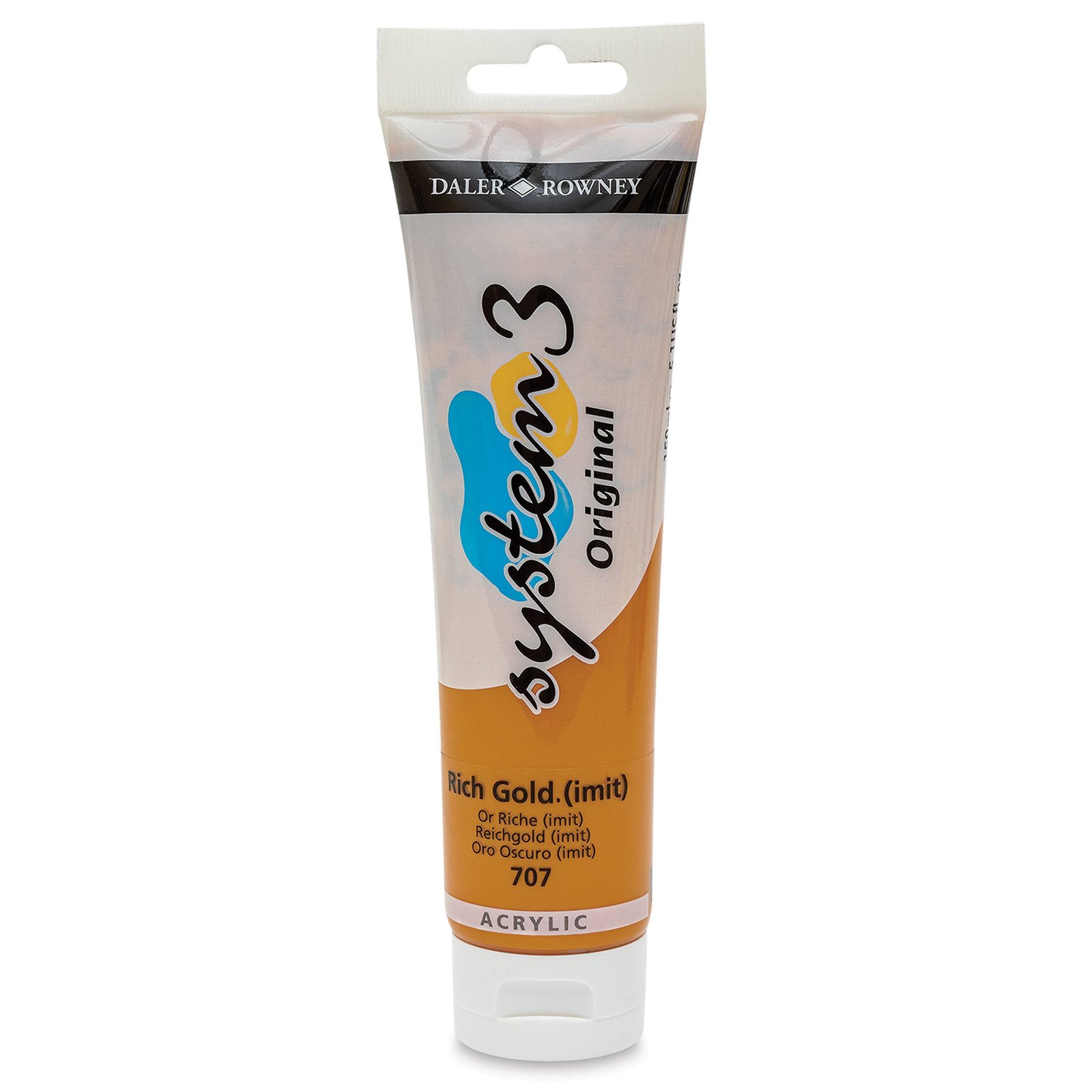 DALER & ROWNEY SYSTEM 3 ACRYLIC 150 ML RICH GOLD IMIT 150707